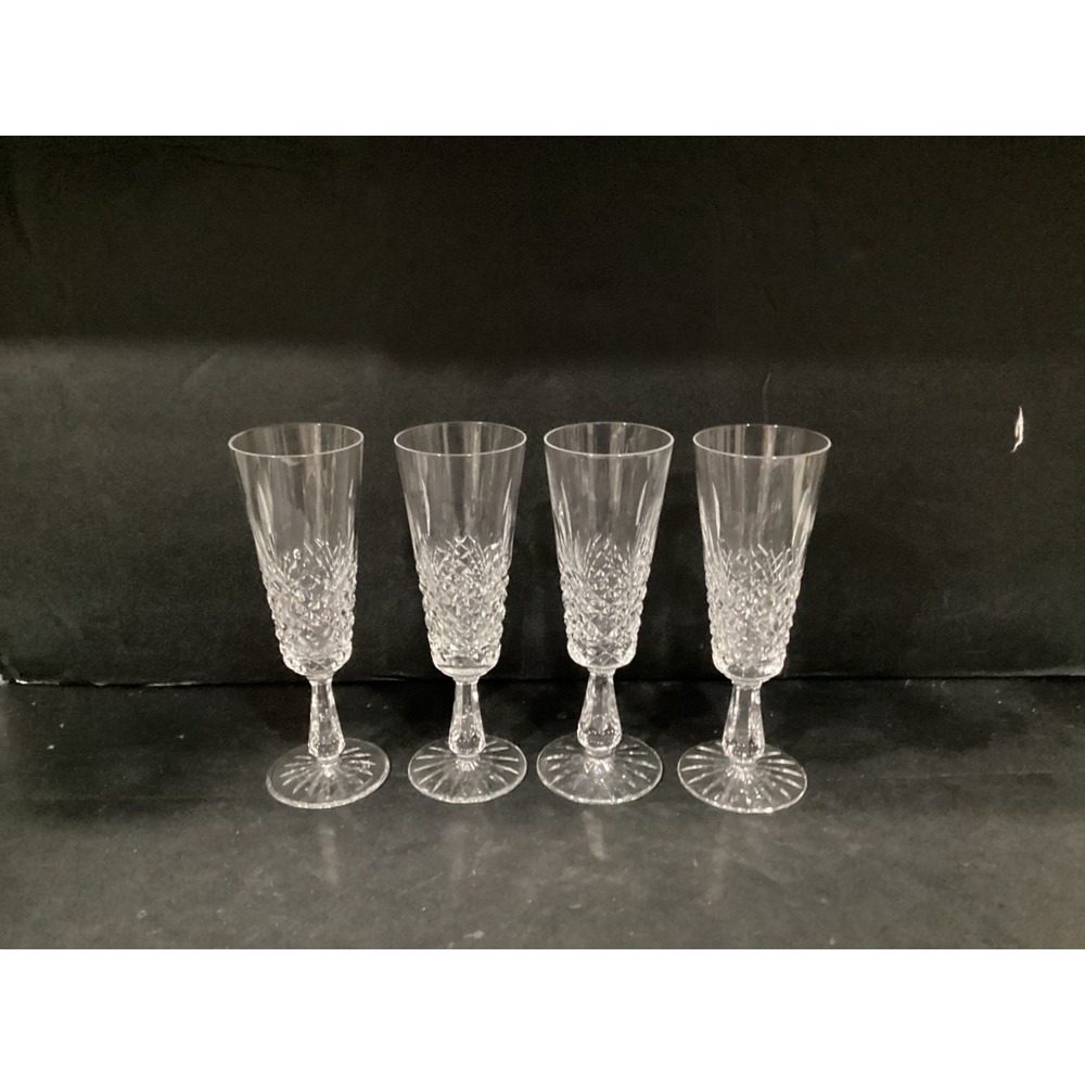 Waterford Crystal Kenmare Champagne Fluted Glass 8" Ireland Set of 4